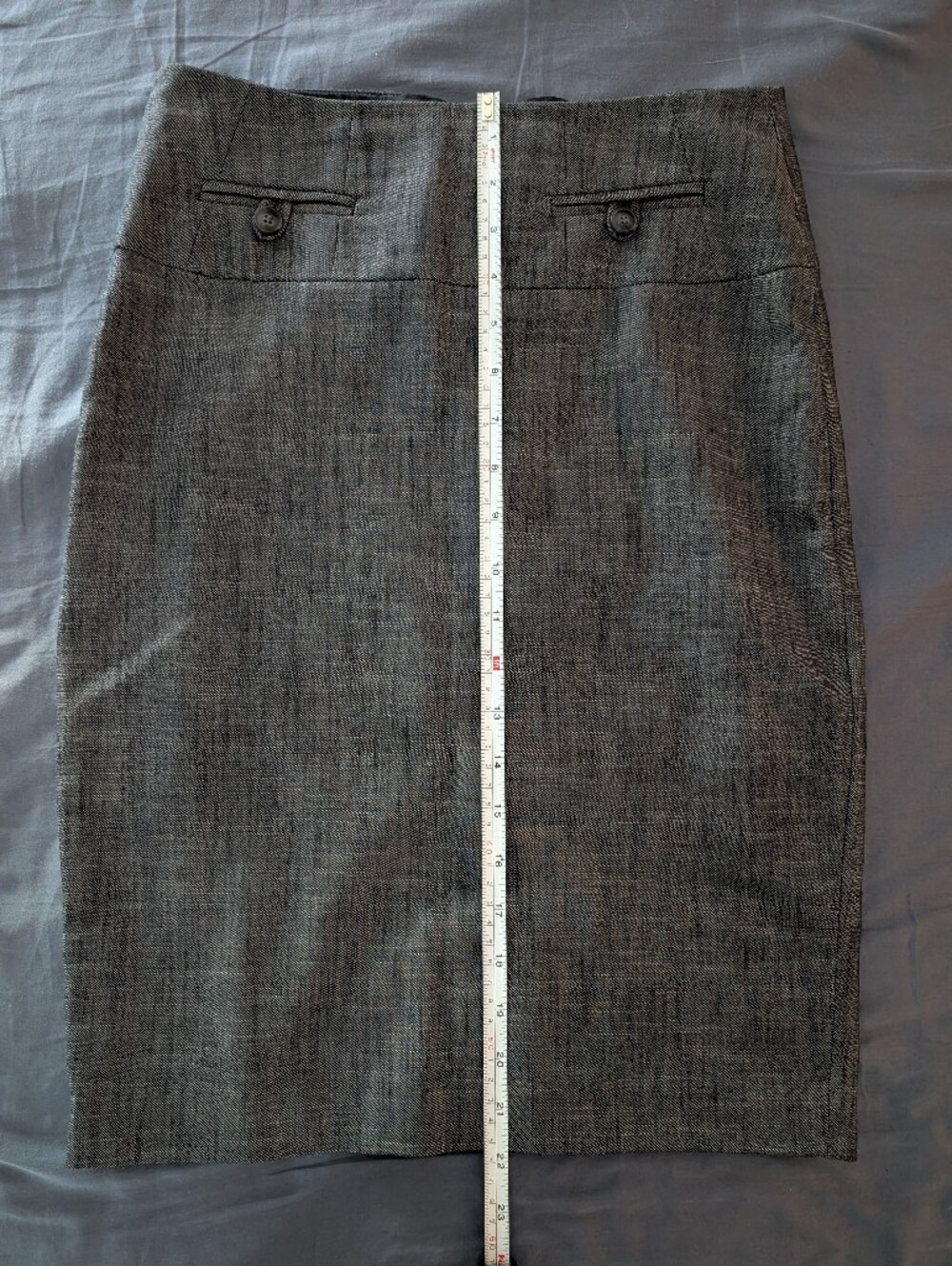 Le château Women's Blueish Grey Pencil Skirt